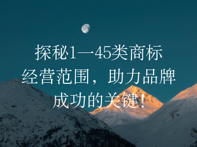 探秘1一45类商标经营范围,助力品牌成功的关键!