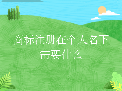 商标注册在个人名下需要什么