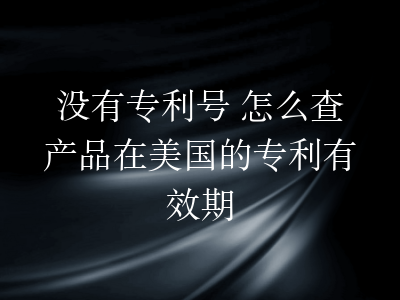 没有专利号 怎么查产品在美国的专利有效期