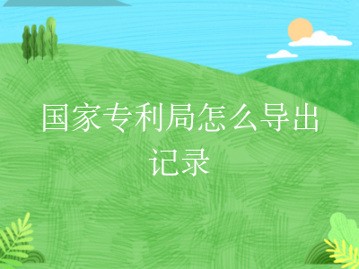 国家专利局怎么导出记录