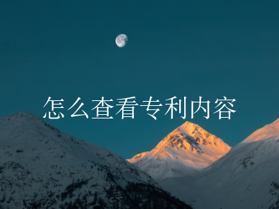 怎么查看专利内容