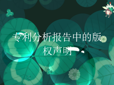 专利分析报告中的版权声明