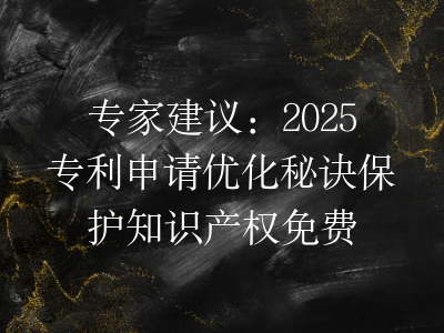 专家建议:2025专利申请优化秘诀保护知识产权免费